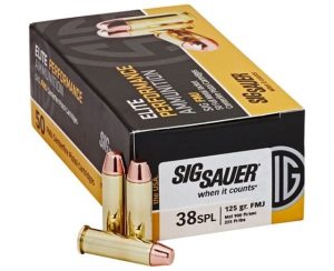 Sig Sauer Elite Performance .38 Special 124 grain Full Metal Jacket Brass Cased Centerfire Pistol Ammunition