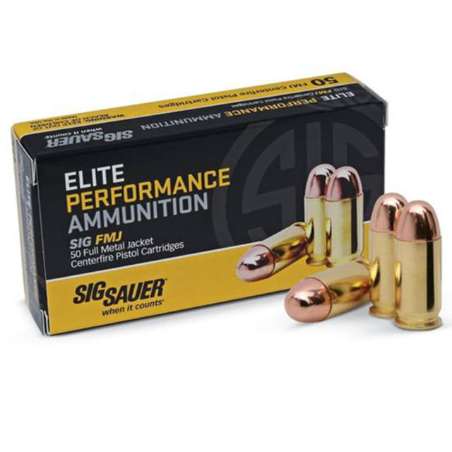 Sig Sauer Elite Performance .45 ACP 230 grain Full Metal Jacket Brass Cased Centerfire Pistol Ammunition