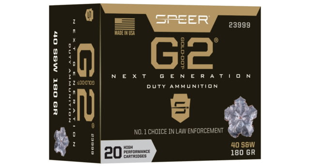Speer Gold Dot .40 S&W 180 grain Gold Dot G2 Centerfire Pistol Ammunition