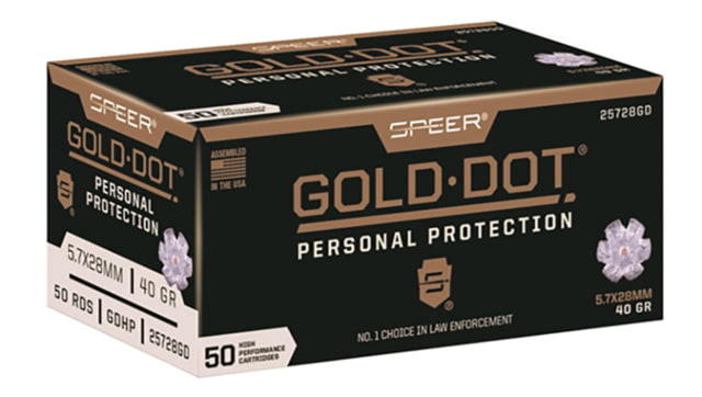 Speer Gold Dot 5.7x28mm 40 grain Gold Dot Hollow Point Centerfire Pistol Ammunition