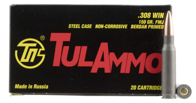 Tulammo TA308150 Rifle 308 Win 150 Gr Full Metal Jacket (FMJ) 20 Bx/ 25 Cs