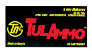 Tulammo TA918092 Handgun 9×18 Makarov 92 Gr Full Metal Jacket (FMJ) 50 Bx/ 20 C