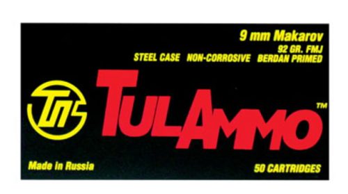 Tulammo TA918092 Handgun 9x18 Makarov 92 Gr Full Metal Jacket (FMJ) 50 Bx/ 20 C