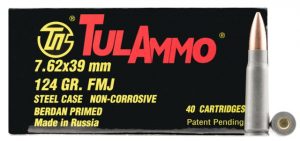 Tulammo UL076211 Rifle 7.62x39mm 124 Gr Hollow Point (HP) 40 Bx/ 25 Cs