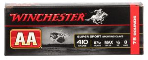 Winchester Ammo AASC418D AA Sporting Clay 410 Gauge 2.50" 1/2 Oz 8 Shot 75 Bx/ 2