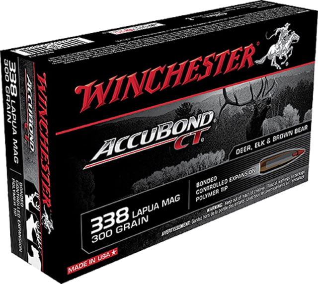Winchester Ammo S338LCT Expedition Big Game 338 Lapua Mag 300 Gr AccuBond CT 20