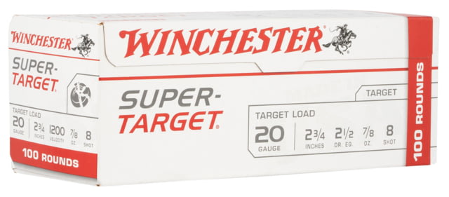 Winchester Ammo TRGT208VP Super Target 20 Gauge 2.75" 7/8 Oz 8 Shot 100 Bx/ 2 C