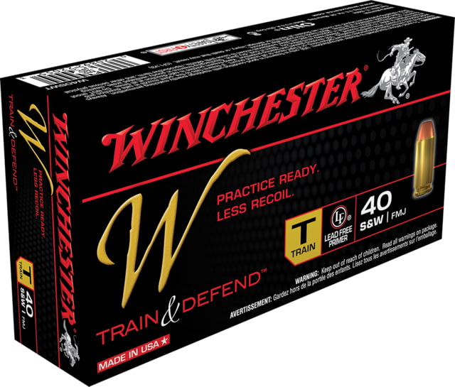 Winchester Ammo W40SWT W Train And Defend 40 S&W 180 Gr Full Metal Jacket (FMJ)
