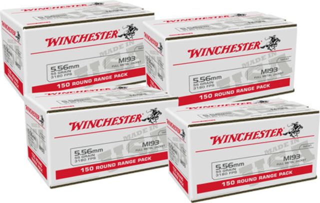 Winchester Win Ammo Usa 5.56×45 Case Lot 55gr. Fmj 600rd Case