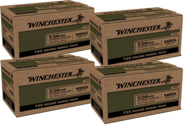 Winchester Win Ammo Usa 5.56×45 Case Lot 62gr. Green Tip 600rd Case