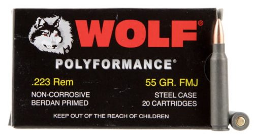 Wolf 22355 PolyFormance 223 Rem 55 Gr Full Metal Jacket (FMJ) 20 Bx/ 25 Cs