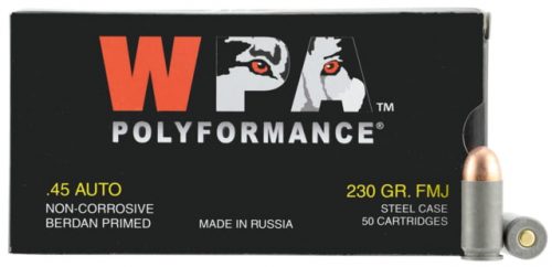 Wolf 45FMJ PolyFormance 45 ACP 230 Gr Full Metal Jacket (FMJ) 50 Bx/ 10 Cs