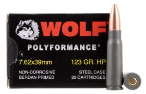 Wolf 762BHP PolyFormance 7.62x39mm 123 Gr Hollow Point (HP) 20 Bx/ 50 Cs