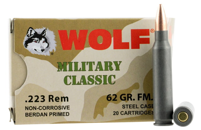 Wolf MC22362HP Military Classic 223 Rem 62 Gr Hollow Point (HP) 20 Bx/ 25 Cs 50