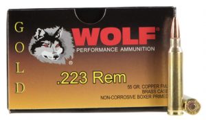 Wolf Performance .223 Remington 55 grain Full Metal Jacket Gold Rifle Ammunition